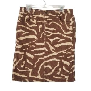 Lauren Ralph Laruen Tiger Stripe Brown/Tan Pencil Skirt Size 12